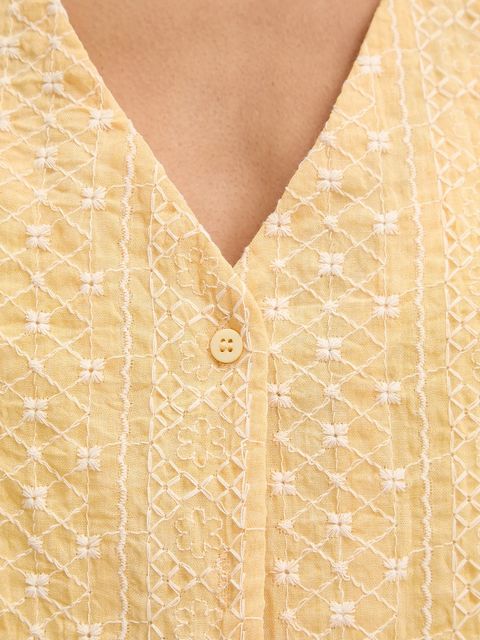 Answear.LAB kamizelka i szorty damski kolor żółty