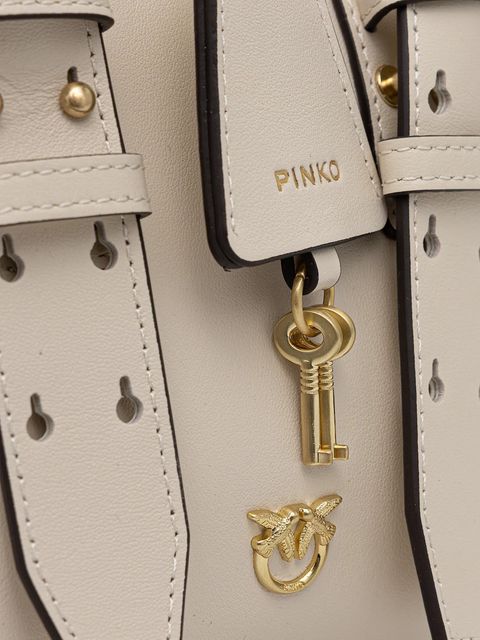Pinko torebka skórzana kolor beżowy 105333 A0QO