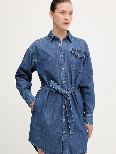 G-Star sukienka jeansowa kolor niebieski mini prosta D26814.D252 - zdjęcie produktu nr 1