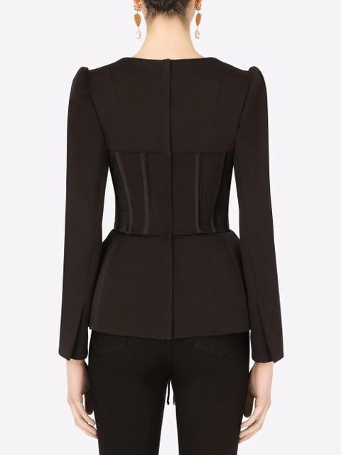 Dolce & Gabbana lace-up satin corset top - Black