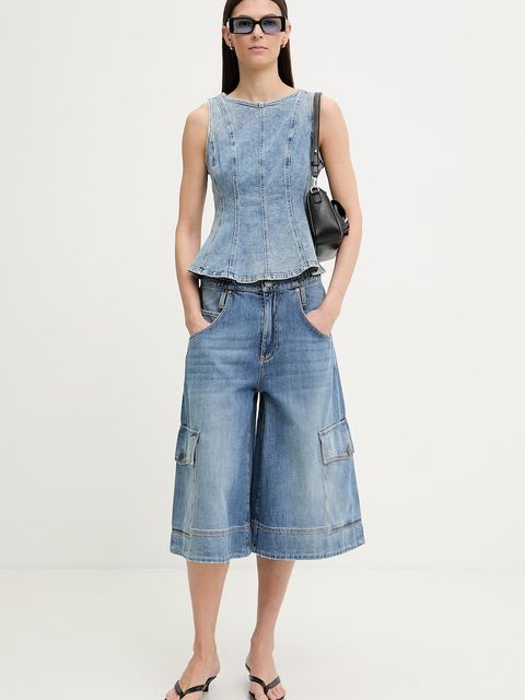 Levi's bluzka damska jeansowa PEPLUM SEAMED DENIM - zdjęcie produktu nr 1