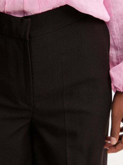 Answear.LAB spodnie damskie kolor brązowy proste high waist