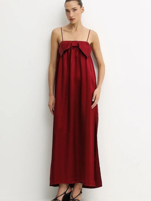 Undress Code sukienka kolor bordowy maxi rozkloszowana 1081 - zdjęcie produktu nr 2