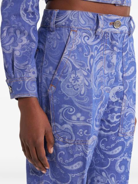 ETRO paisley-jacquard flared jeans - Blue