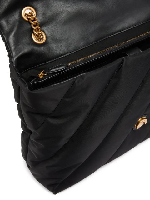 PINKO quilted bird-appliqué cross body bag - Black