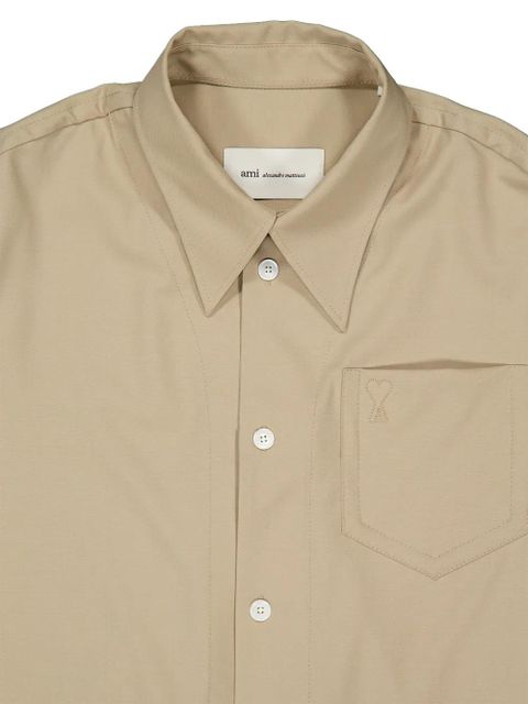 AMI Paris sharp-collar shirt - Neutrals