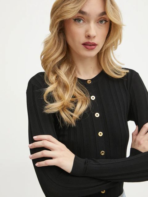 Elisabetta Franchi kardigan damski kolor czarny lekki MK41S51E2