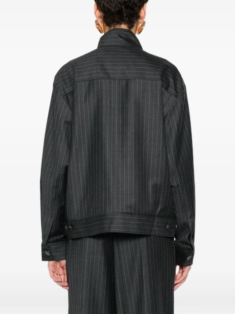 Aya Muse pinstriped bomber jacket - Grey