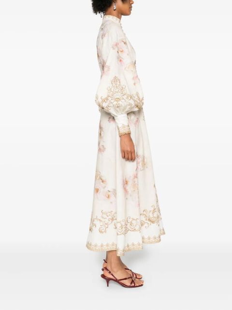 ZIMMERMANN floral-print buttoned dress - Neutrals
