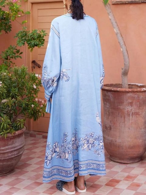 ALEMAIS floral print V-neck dress - Blue