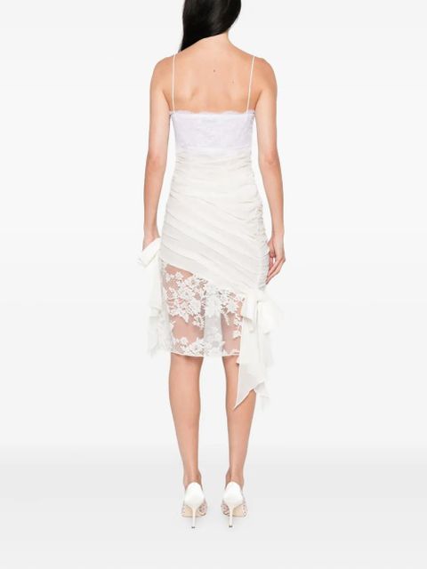 Alessandra Rich draped lace mini dress - White