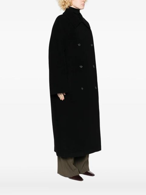 TOTEME double-breasted buttoned coat - Black
