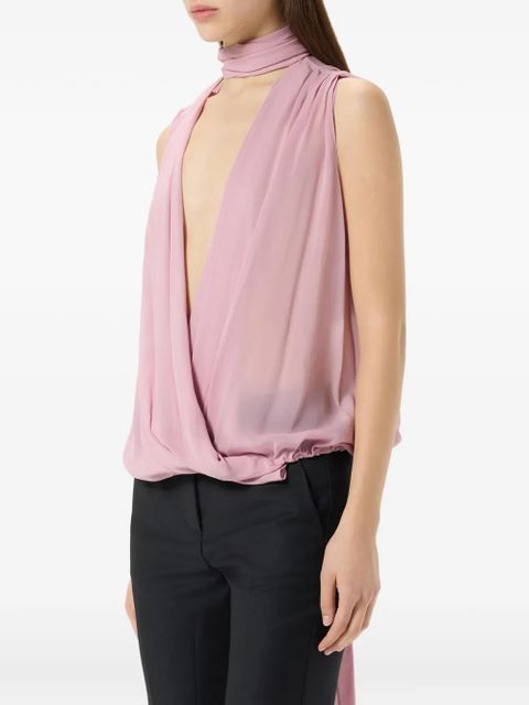 Blumarine scarf-detail wrap blouse - Pink