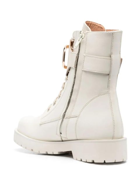 TWINSET ankle-length leather boots - White