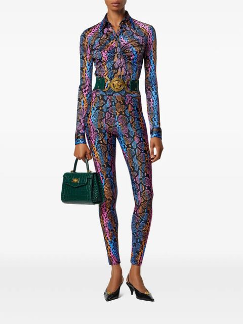 Versace snakeskin-print leggings - Black - zdjęcie produktu nr 2
