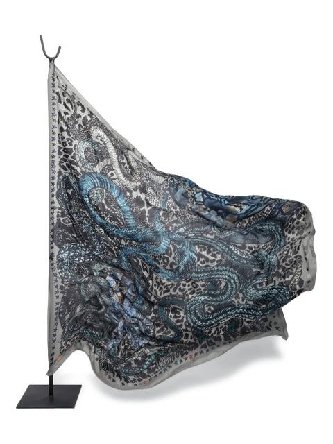 Zadig&Voltaire Billie Snales-print scarf - Grey
