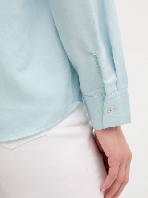 United Colors of Benetton koszula damska kolor niebieski regular z kołnierzykiem klasycznym 56D8DQ0CG