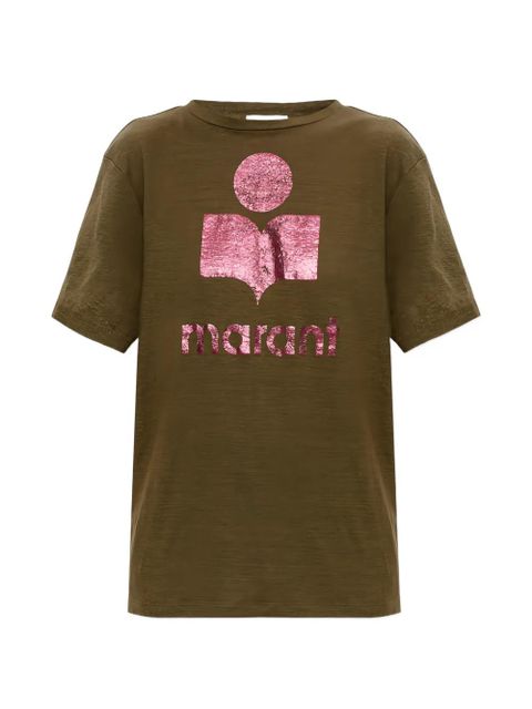 ISABEL MARANT Zewel logo-print T-shirt - Green - zdjęcie produktu nr 1