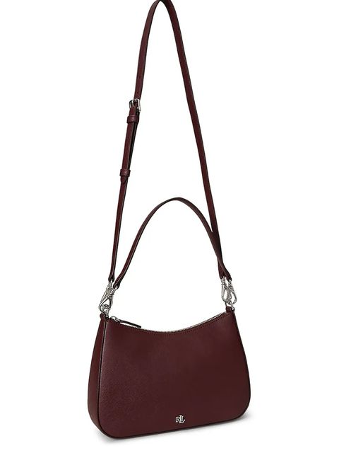 Lauren Ralph Lauren torebka skórzana kolor bordowy 431883768