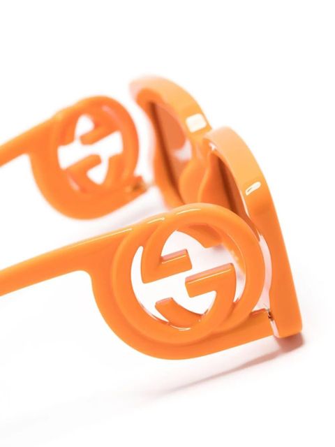 Gucci Eyewear Interlocking G rectangle-frame sunglasses - Orange