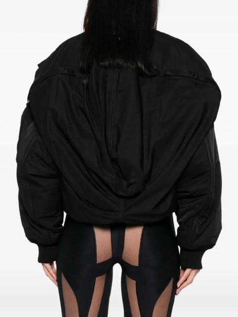 Jean Paul Gaultier zip-fastening cropped bomber jacket - Black