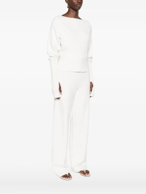 Aya Muse off-shoulder knitted top - White