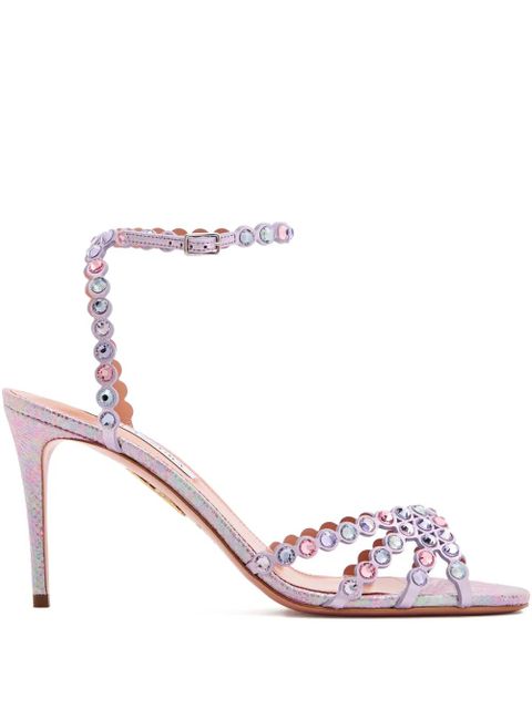 Aquazzura 85mm Tequila crystal-embellishment sandals - Purple - zdjęcie produktu nr 1