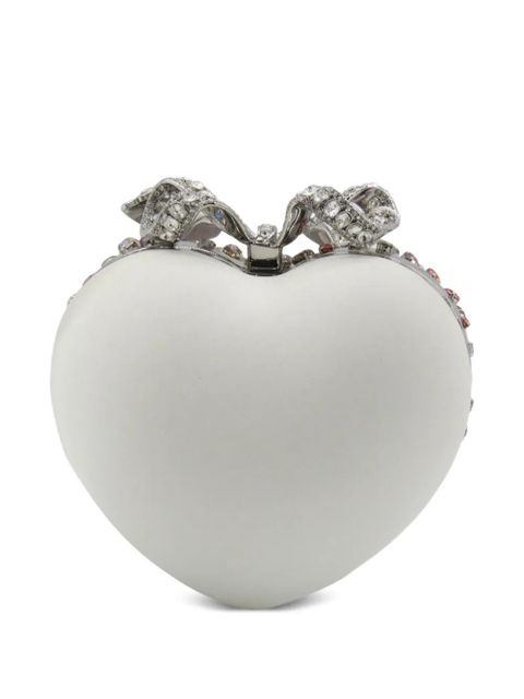 Self-Portrait crystal-embellished clutch bag - Silver