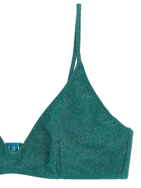 MC2 Saint Barth Paloma lurex triangle bikini top - Green