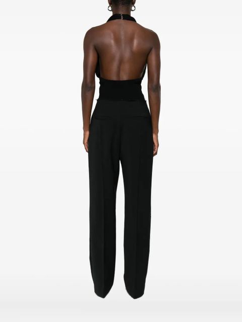 Paris Georgia draped halterneck bodysuit - Black