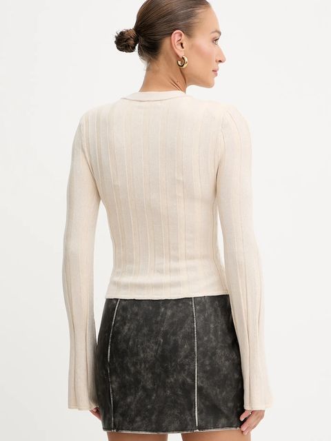 Guess sweter z domieszką wełny GEMMA damski kolor beżowy lekki W5YR13 Z3OT0