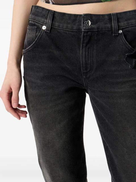 Blumarine butterfly-embellished flared jeans - Black