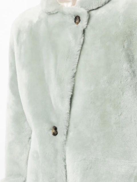 Yves Salomon button-up mid-length coat - Green