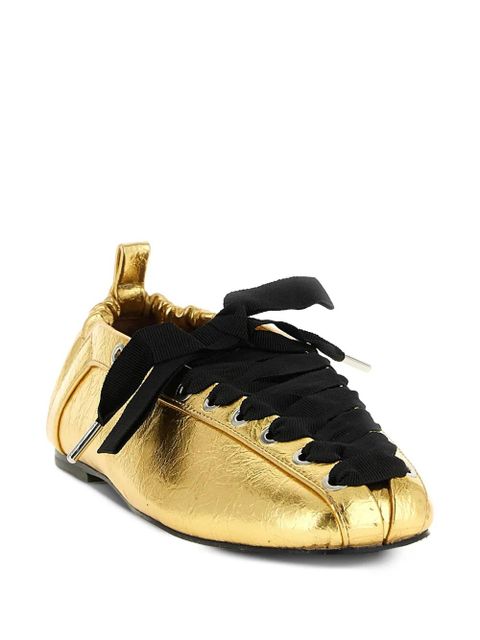 GANNI lace-up ballet flats - Gold - zdjęcie produktu nr 2