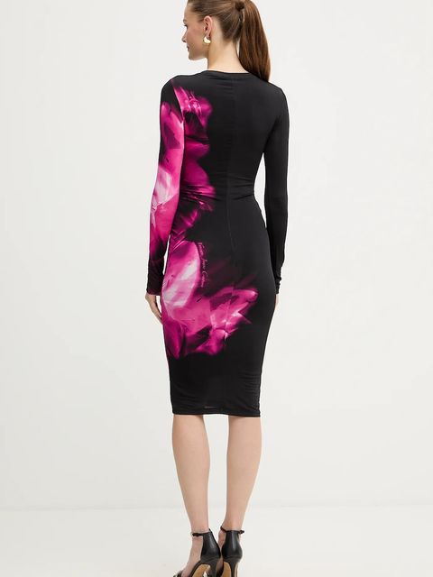 Versace Jeans Couture sukienka kolor czarny midi dopasowana 79HAO9P0 JS526