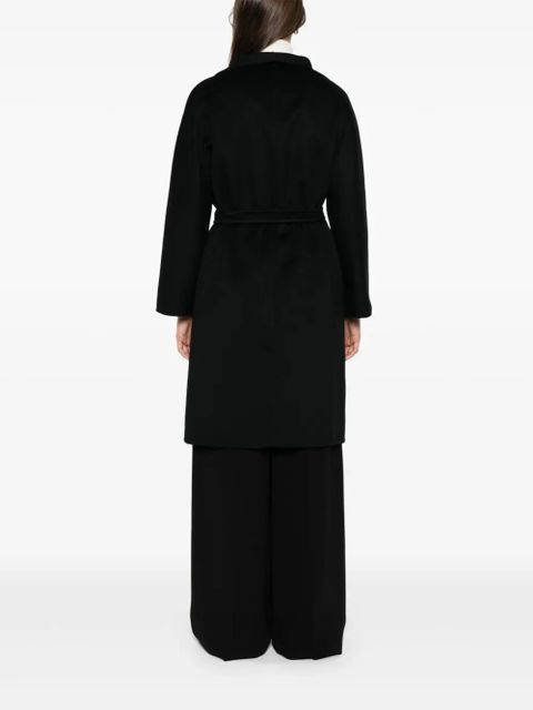 Max Mara belted wrap cashmere coat - Black