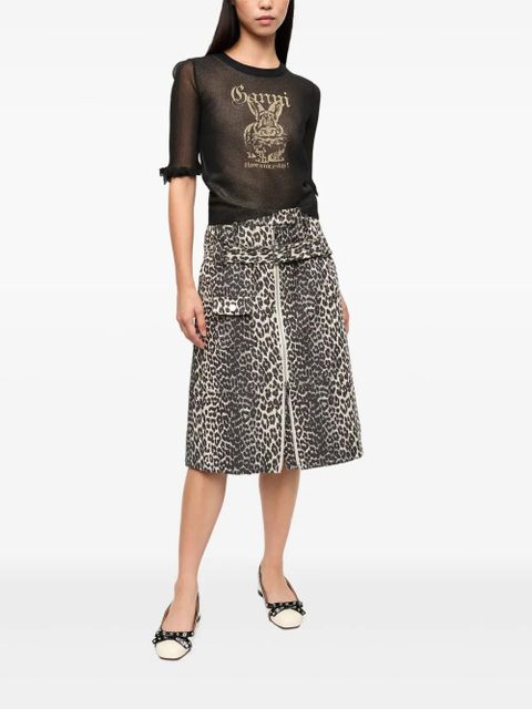 GANNI logo-jacquard T-shirt - Black - zdjęcie produktu nr 2