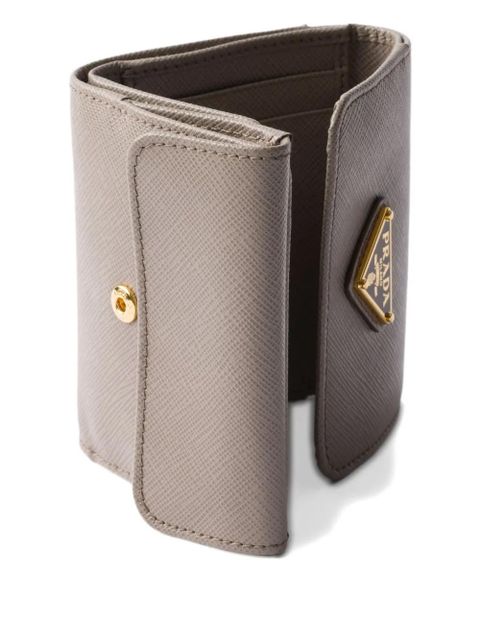 Prada triangle-logo saffiano leather wallet - Neutrals