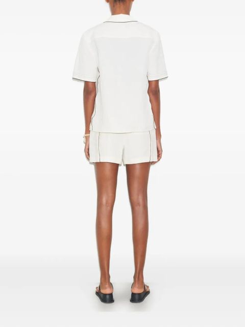 Tory Burch linen camp shirt - White - zdjęcie produktu nr 2