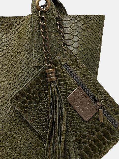 Answear.LAB torebka skórzana kolor zielony