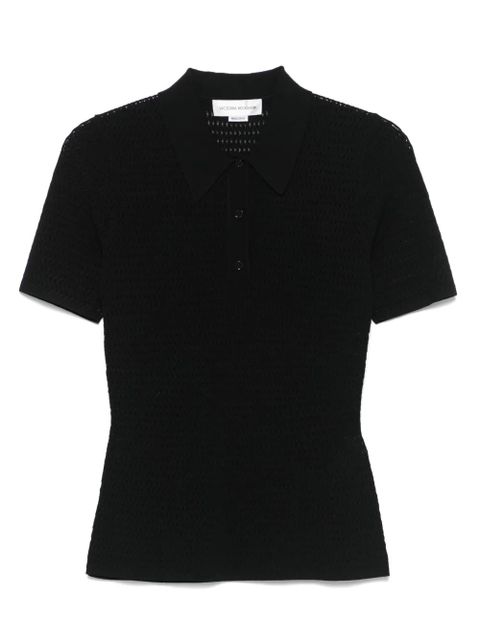 Victoria Beckham perforated polo top - Black - zdjęcie produktu nr 1