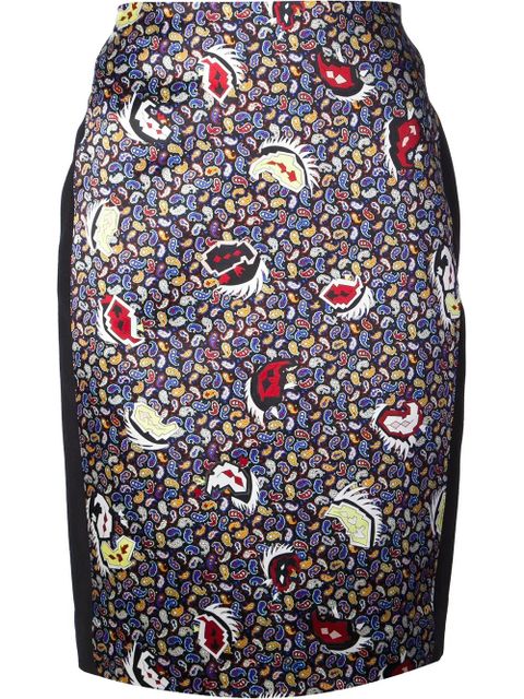 Balenciaga paisley print pencil skirt - Black - zdjęcie produktu nr 1