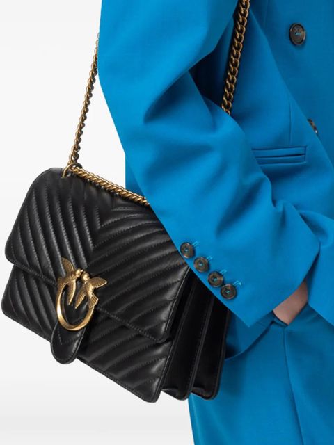 PINKO quilted chevron love bag - Black - zdjęcie produktu nr 2