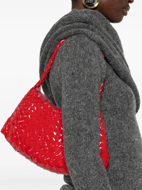 DRAGON DIFFUSION Rosanna woven-leather shoulder bag - Red