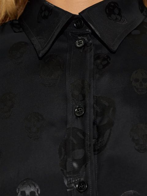Alexander McQueen skull-pattern collared top - Black
