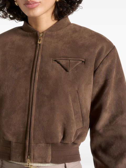 Manière De Voir Monique wide-shoulder bomber jacket - Brown