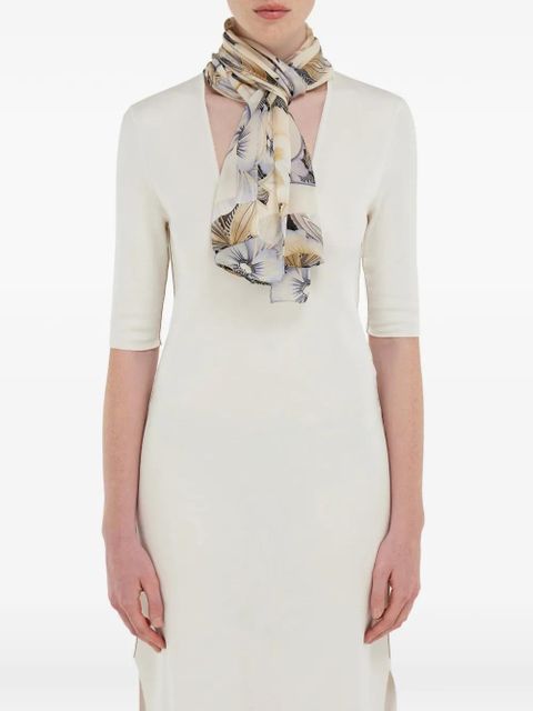 Ferragamo Gancini Brezza-print silk scarf - Neutrals - zdjęcie produktu nr 2