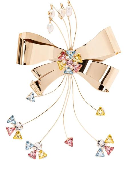 Valentino Garavani bow-shaped crystal brooch - Gold - zdjęcie produktu nr 1