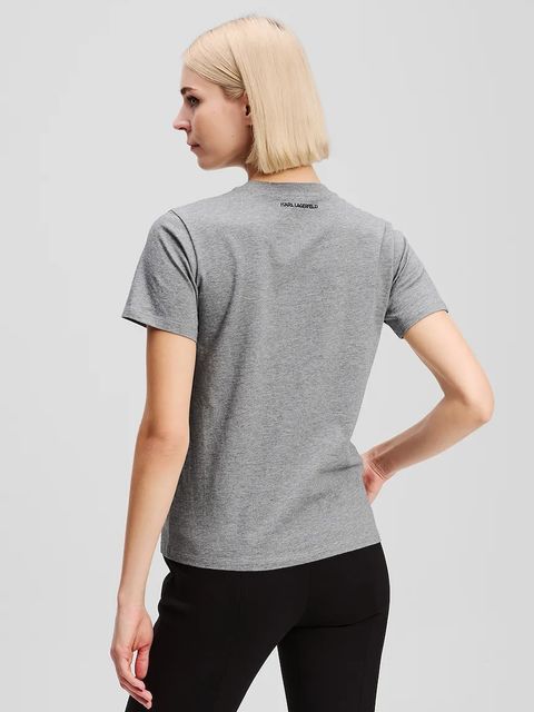 Karl Lagerfeld t-shirt bawełniany damski kolor szary A3W17105 - zdjęcie produktu nr 2