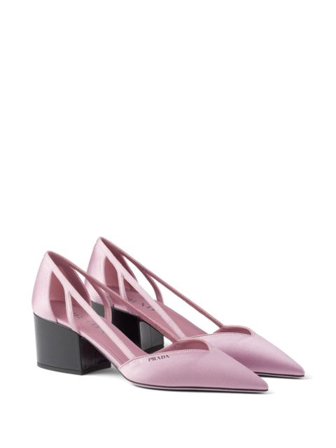 Prada 55mm satin cut-out pumps - Pink